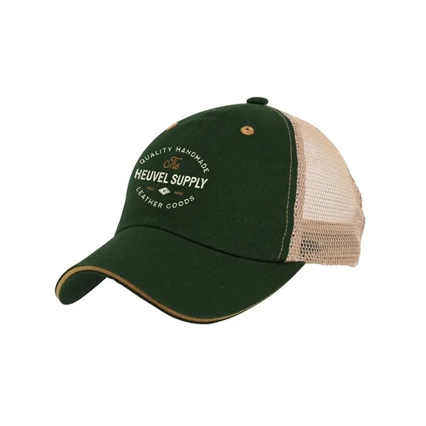 Cotton Two-Tone Washed Trucker Cap 22.8 inch