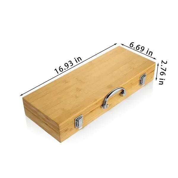 Outdoor 5pcs bamboo wooden grill tool set