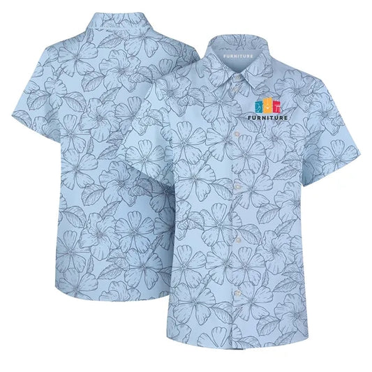 Women's 135gsm Dye Sublimated Stretch Poly Hawaiian Shirt