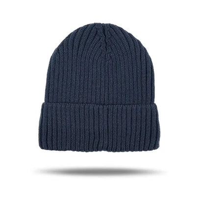 Custom Logo Ribbed Knit Cuffed Beanie for Winter