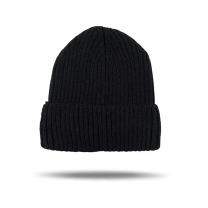 Custom Logo Ribbed Knit Cuffed Beanie for Winter