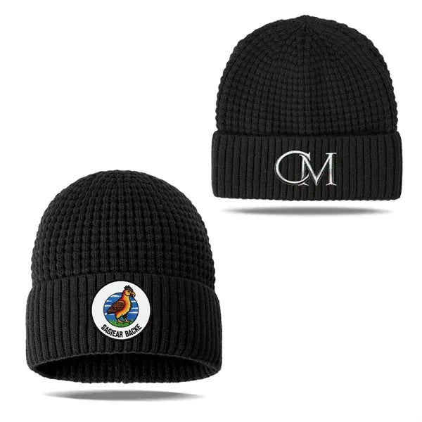 Unisex Acrylic Waffle Knit Cuffed Beanie Hat