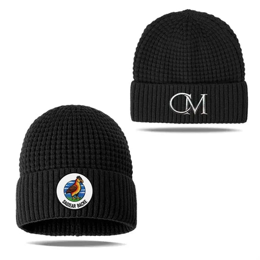 Unisex Acrylic Waffle Knit Cuffed Beanie Hat