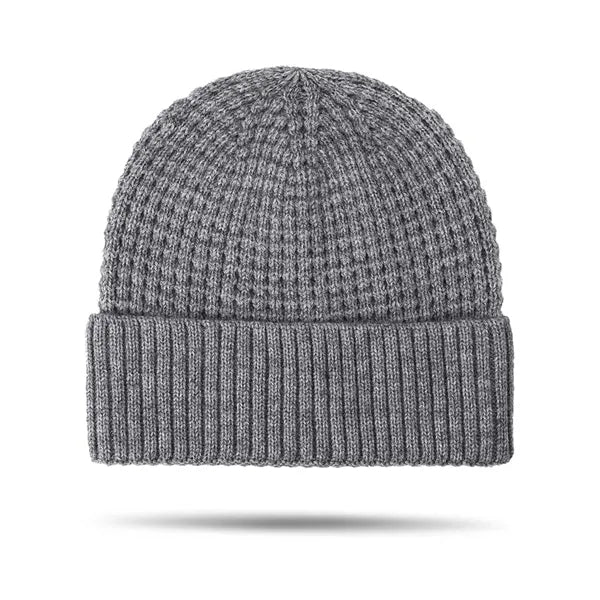 Unisex Acrylic Waffle Knit Cuffed Beanie Hat
