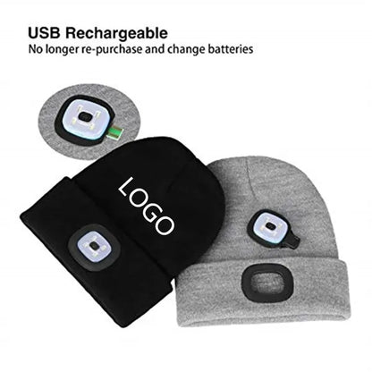USB Rechargeable LED Knit Hat