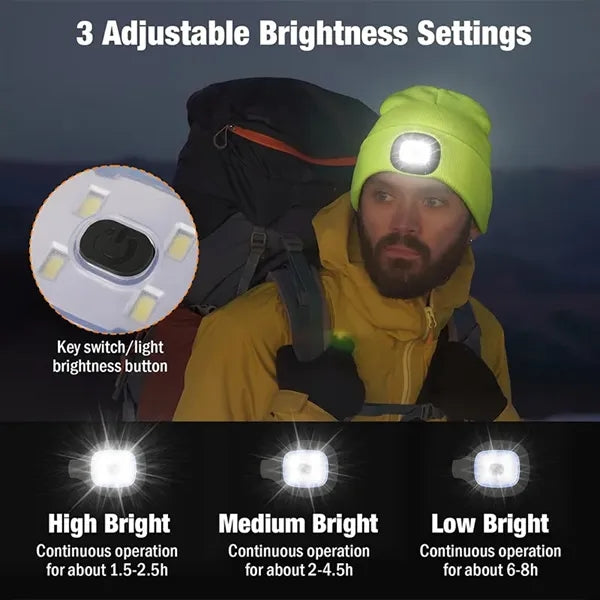 USB Rechargeable LED Knit Hat