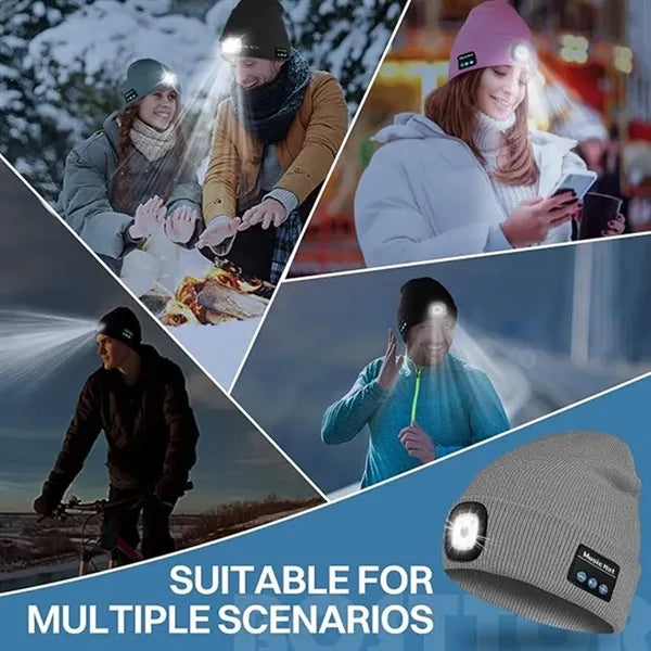Bluetooth Beanie Hat with LED Light