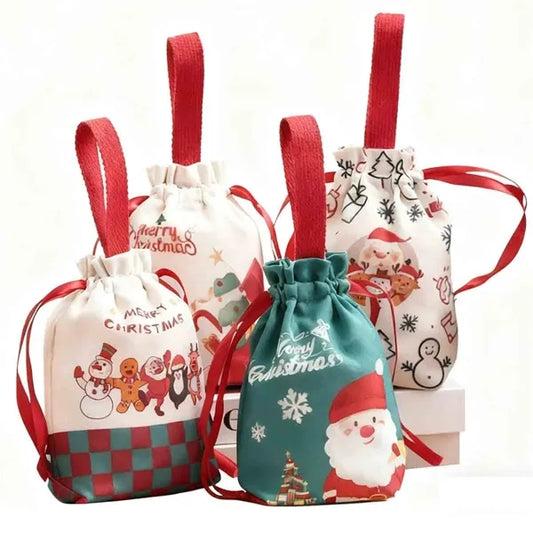 Xmas Drawstring Canvas Gift Bags