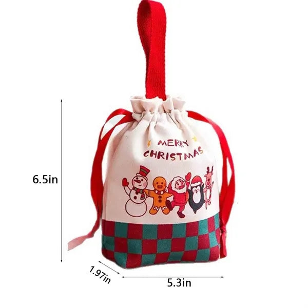 Xmas Drawstring Canvas Gift Bags