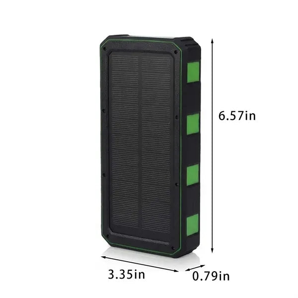 20000mAh portable waterproof solar power bank with flaslight