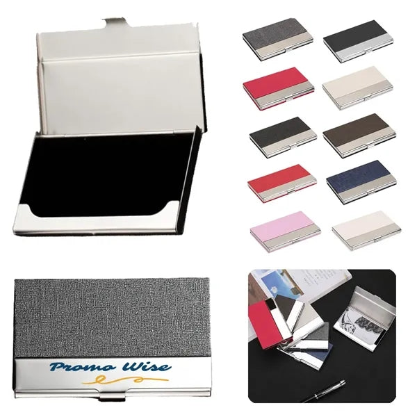 Stainless Steel Business Card Holder With Buckle Closure