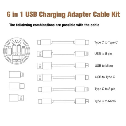 Bamboo 6-in-1 Charging Cable Set