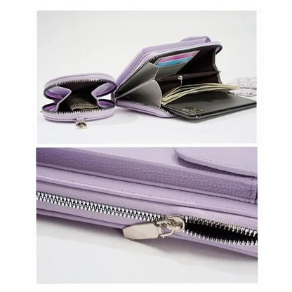 Compact PU Leather Crossbody Phone Bag for Women