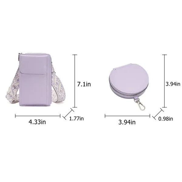 Compact PU Leather Crossbody Phone Bag for Women