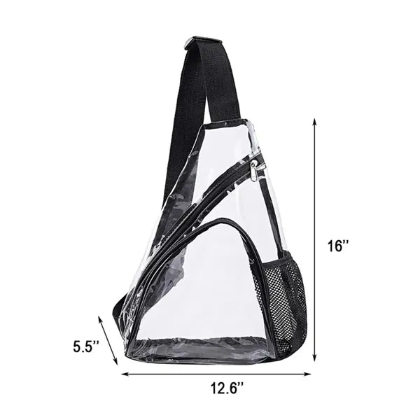 Clear PVC Stadium Sling Bag Transparent Crossbody Backpack