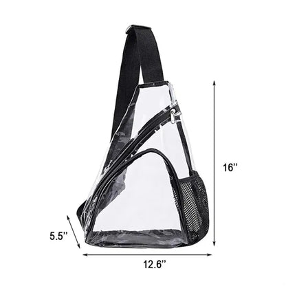 Clear PVC Stadium Sling Bag Transparent Crossbody Backpack