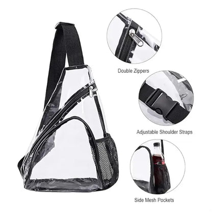 Clear PVC Stadium Sling Bag Transparent Crossbody Backpack