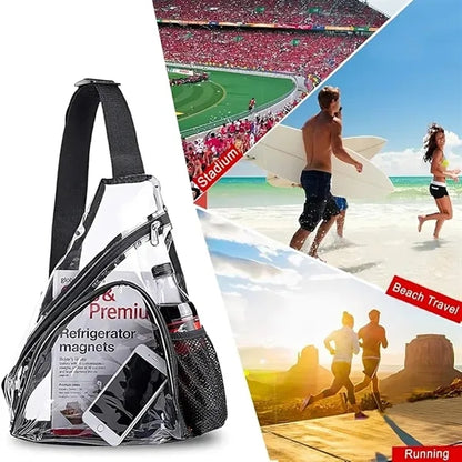 Clear PVC Stadium Sling Bag Transparent Crossbody Backpack
