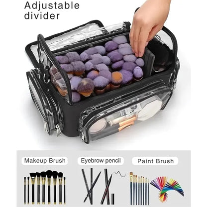 Makeup Brush Travel Case with Stand-Up Organizer