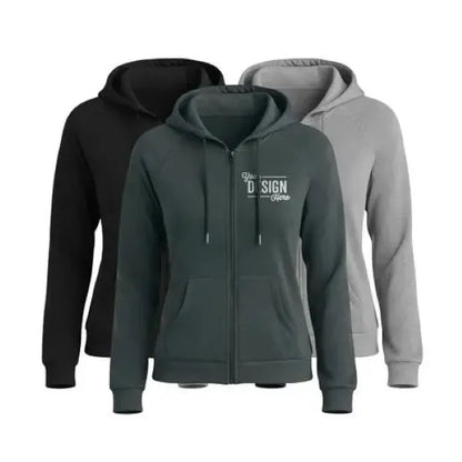 Allmade Women's Organic CVC Fleece Full-Zip Hoodie