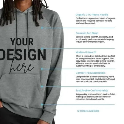 Allmade Unisex Organic CVC Fleece Pullover Hoodie