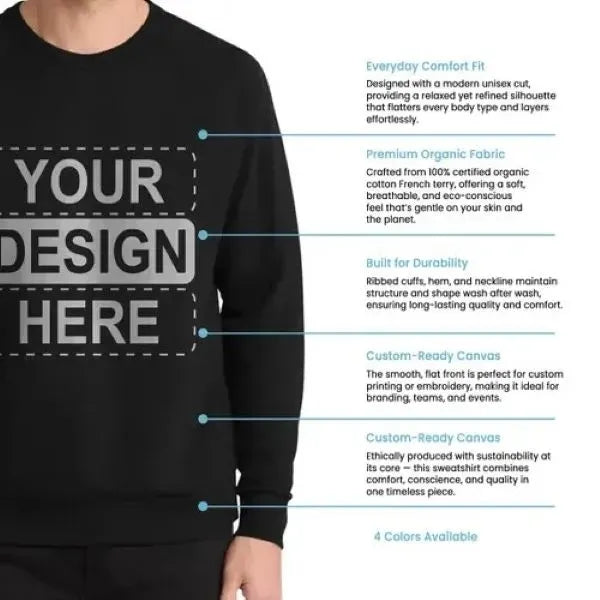 Allmade Unisex Organic French Terry Crewneck Sweatshirt