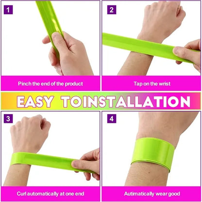 Full Color PVC Reflective Slap Wristband