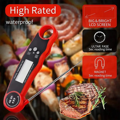 Foldable Waterproof Digital Instant Read Meat Thermometer wi