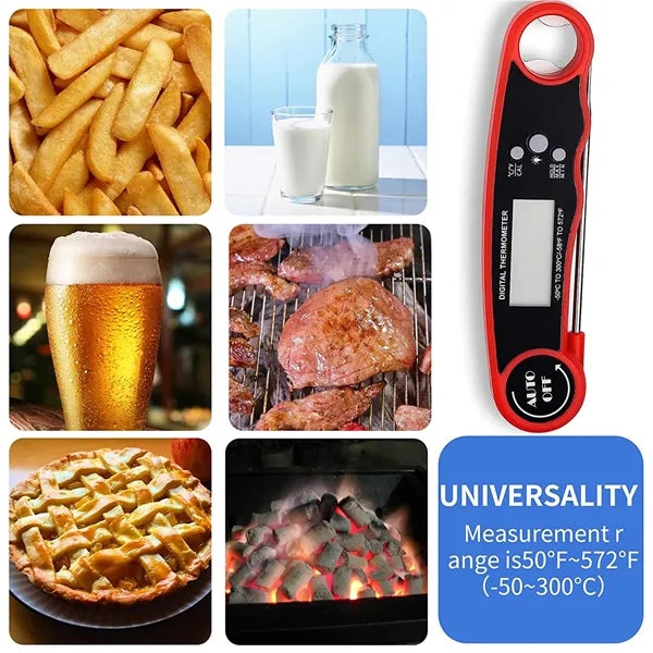 Foldable Waterproof Digital Instant Read Meat Thermometer wi