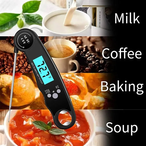 Foldable Waterproof Digital Instant Read Meat Thermometer wi