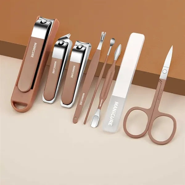8-Piece Stainless Steel Nail Clippers Grooming Kit