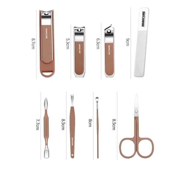 8-Piece Stainless Steel Nail Clippers Grooming Kit