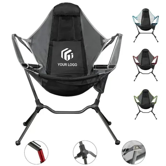 Portable folding rocker outdoor camping beach chair