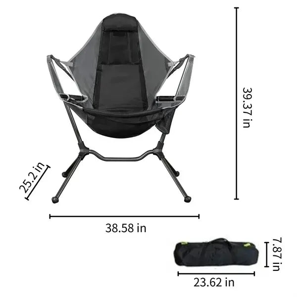 Portable folding rocker outdoor camping beach chair
