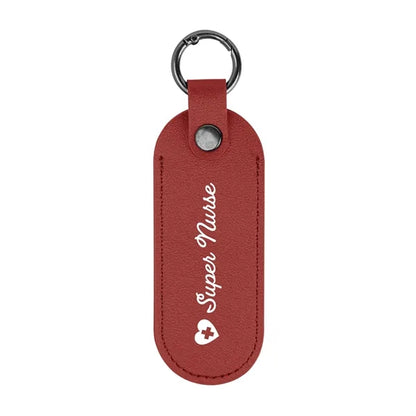 Bates Leatherette Key Tag With Carabiner