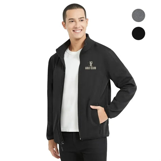 Men's Full Zip Heathered Stretch Fleece Jacket