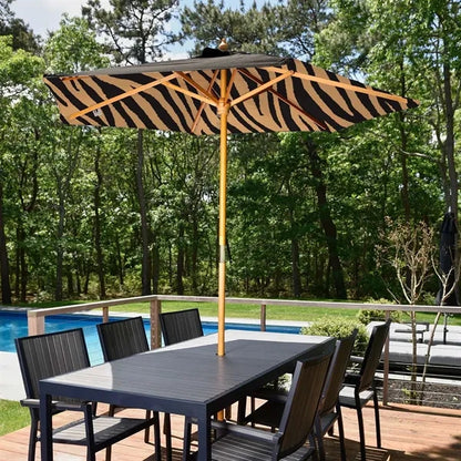 7' Wood Market Umbrella Kit Double-Sided (Dye Sublimation)