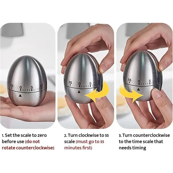 Kitchen Timer Stainless Steel Mechanical
