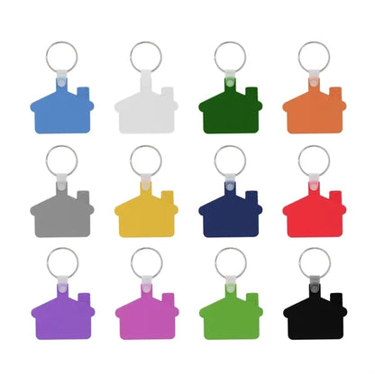 House Shaped Soft PVC Key Tag With  Ring
