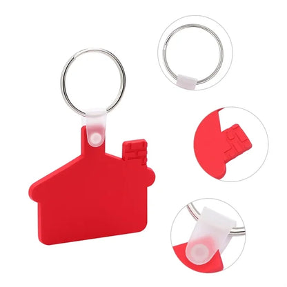 House Shaped Soft PVC Key Tag With  Ring