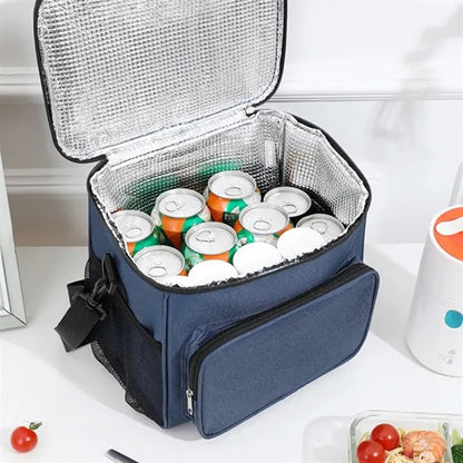 Portable Oxford Insulated Tote Bag with Handle & Strap
