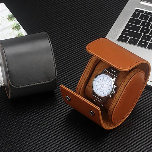 Portable PU Leather Watch Storage Box
