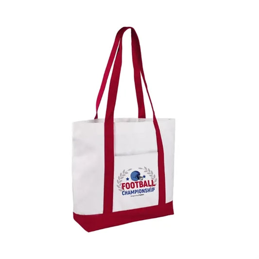 12 OZ COTTON BOAT TOTE BAG WITH POCKET (16.5" x 13" x 4")