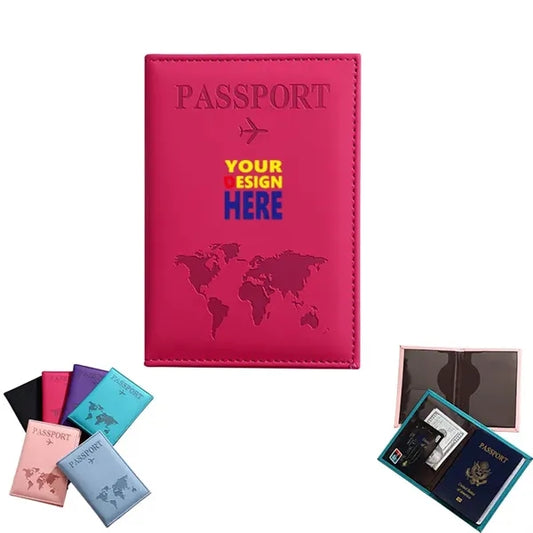 World Map Premium Leather Passport Holder Cover