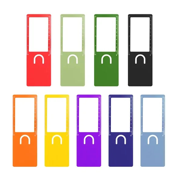 3X PVC Magnifying Sheet Bookmark Ruler For Reading