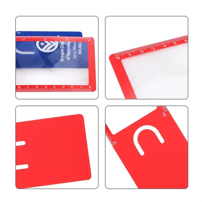 3X PVC Magnifying Sheet Bookmark Ruler For Reading