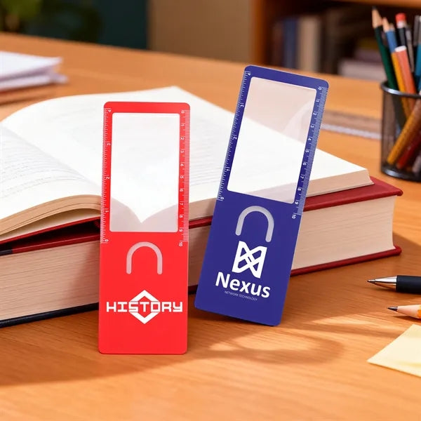 3X PVC Magnifying Sheet Bookmark Ruler For Reading