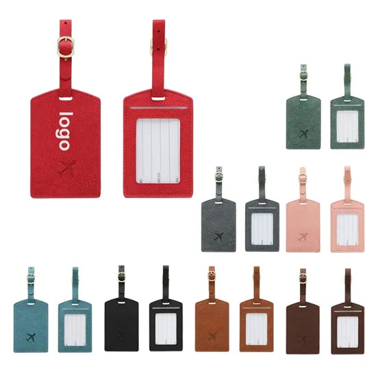 Leather Luggage Tag Round Travel Box Signboard