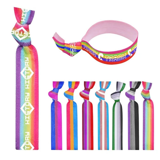 Colorful Rainbow Elastic Knotted Hair Ties
