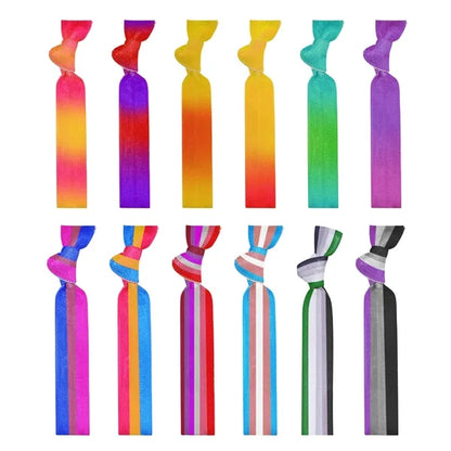 Colorful Rainbow Elastic Knotted Hair Ties
